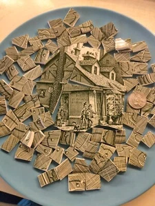 " OLD CURIOSITY SHOP FOCAL Shards  "  BROKEN CHINA PLATE MOSAIC TILES Green - Picture 1 of 5