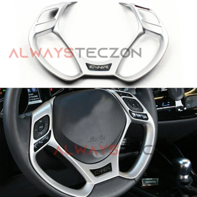 Revestimiento de cubierta de volante plateado accesorios para Toyota C-HR CHR 2019-2021 - Imagen 1 de 4