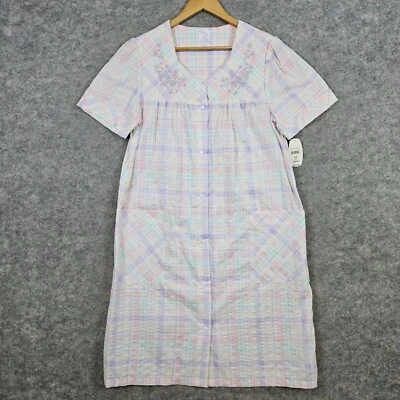 Plumero a Cuadros Pastel Secret Treasures Seersucker Talla S Bata Frontal a Presión NUEVO NUEVO CON ETIQUETAS Foto 1 de 4