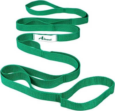 Abiarst Stretching Strap Yoga Strap for Physical Therapy, 10 Loops Yoga Strap...