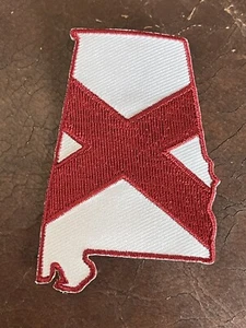 ALABAMA STAATSFLAGGE AUFNÄHER Aufbügeln schwer zu finden Alabama Crimson Tide Crimson Threa - Bild 1 von 6