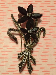 Vintage Silver Tone Garden Party Flower Bouquet Brooch - Picture 1 of 11