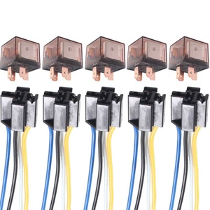 5 relés de relé SPST para auto camión 12V 80A 80 AMP 4 pines 4P y enchufe 4 cables - Imagen 1 de 9