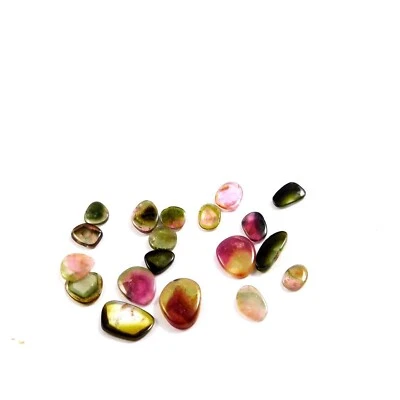 100% Natürlich 19 Teile 24.90Crt Wassermelone Turmalin Scheibe Menge Edelsteine - Bild 1 von 3
