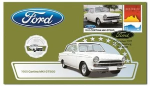 2017 Australia Ford 1965 Cortina MKI 50c Colored Coin and Stamp set - Picture 1 of 3