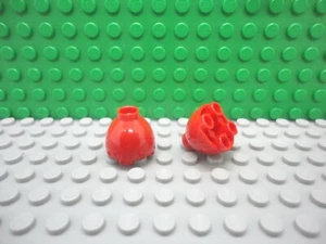 Lego 2 Red 2x2 Round Bottom Dome with studs brick block NEW - Picture 1 of 1
