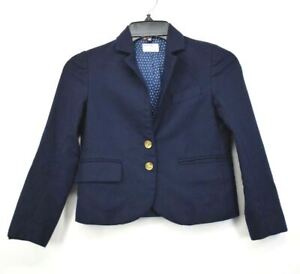 Crewcuts Girls Blue Notch Lapel 2-Golden Button Business Career Blazer Jacket 8