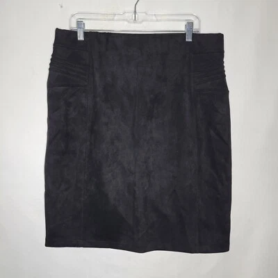 Falda lápiz para mujer One 5 One negra suave elástica por encima de la rodilla Plus 1X  Foto 1 de 4