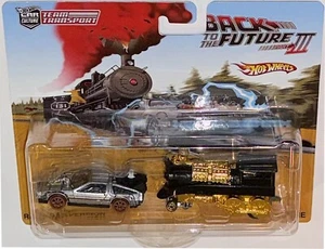 Time Machine w/Train Custom Hot Wheels Team Transport  Set "Back to the Future" - Picture 1 of 6