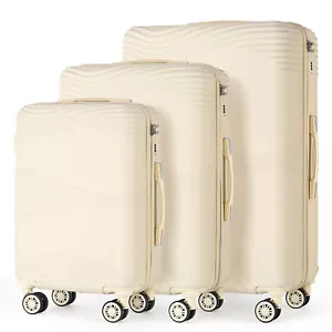 3 Pcs Luggage Set 20/24/28" ABS Hardside Travel Trolley Spinner Wheels Suitcase - Picture 1 of 12