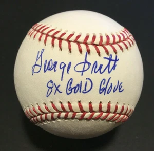George Scott Red Sox Brewers signed MLB Baseball ins 8x Gold Glove Auto Steiner - Picture 1 of 3