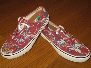 Nuevo ZAPATOS DEPORTIVOS CON CORDONES VANS ROJO TROPICAL "JUNGLA" LONA PÁJARO W-9,5 M-8 - Imagen 1 de 9