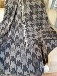 SALE! Wolldecke 100% Schurwolle Wohndecke Plaid Decke 140 x 200cm Grau - Bild 1 von 4