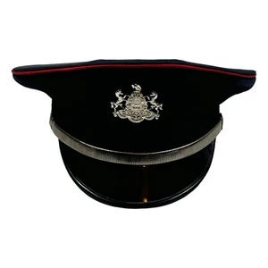Vintage Obsolete Swoyersville PA Police Hat Bayly Inc Dark Navy Blue w Red Line - Picture 1 of 8