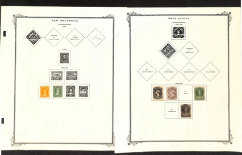 New Brunswick, Nova Scotia Stamp Collection on 4 Scott Specialty Pages (AD) Cover
