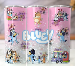 Bluey Tumbler 20oz Stainless Steel Insulated Travel Cup Mug Lid Straw - Picture 1 of 9