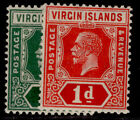 British Virgin Islands Gv Sg80-81, 1921 Die Ii Wmk Script Set, Nh Mint. Cat £27.