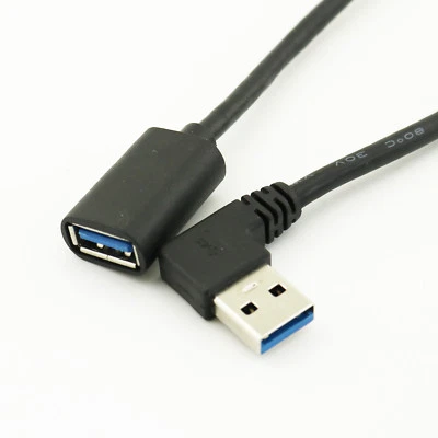 1.5FT Super Fast USB 3.0 A Male Left Angled To 3.0 A Female Socket Adapter Cable - Image 1 of 4