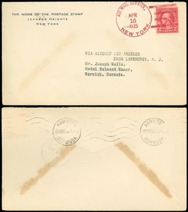 4/15/25 SIEGER 20N, USS LOS ANGELES, Red AIR MAIL SERVICE CDS to BERMUDA, SC 554 - Picture 1 of 1