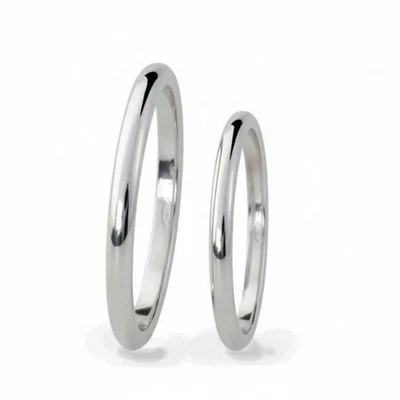 Coppia di fedine in argento  925 fedi argento, anelli fidanzamento, anniversario - Immagine 1 di 3