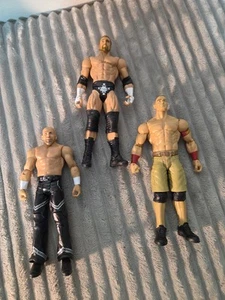 3 WWE Triple H John Cena Shawn Michaels Mattel Basic Action Figure Wrestling Lot - Picture 1 of 16