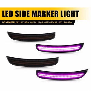 4Pcs Front&Rear Bumper LED Side Marker Signal Lights For 2015-22 Dodge Charger U - Picture 1 of 21