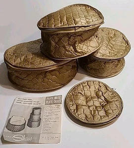 Vintage gesteppte Porzellan Aufbewahrungstaschen 4er Set Größen, gold mit Reißverschluss - Bild 1 von 5