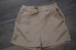 PANTALONES CORTOS DE BOLSILLO LATERAL ARRUGADOS HECHOS EN ITALIA TALLA UK 10 EU 38 R6 - Imagen 1 de 3