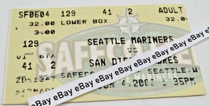 Seattle Mariners vs. San Diego Padres JUN 4, 2002 Safeco Field Ticket Stub - Picture 1 of 2