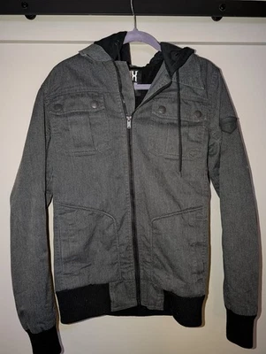 Fox Racing Hooded Jacket Mens Small Gray Vtg Y2K Motocross  - Image 1 of 4