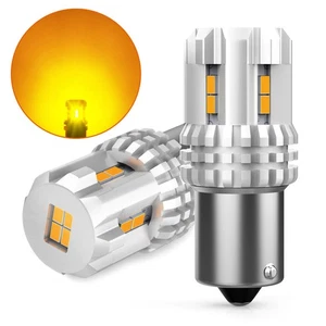 AUXITO 1156 Amber 7506 LED Rear Turn Signal Light Bulbs Blinker Indicator Bright - Picture 1 of 12