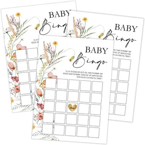 Boho Wildflower Baby Bingo Spiel, Dusche Paket mit 30 Spielkarten,...  - Bild 1 von 5