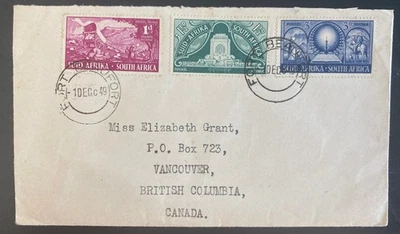 1949 Fort Beaufort  South Africa First Day Cover To Canada Voortrekker Centenary - Image 1 of 2