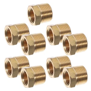  9pcs Brass Reducer Hex Bushing - 1/4 Inch NPT Male To 1/8 Inch NPT Female - - Picture 1 of 12