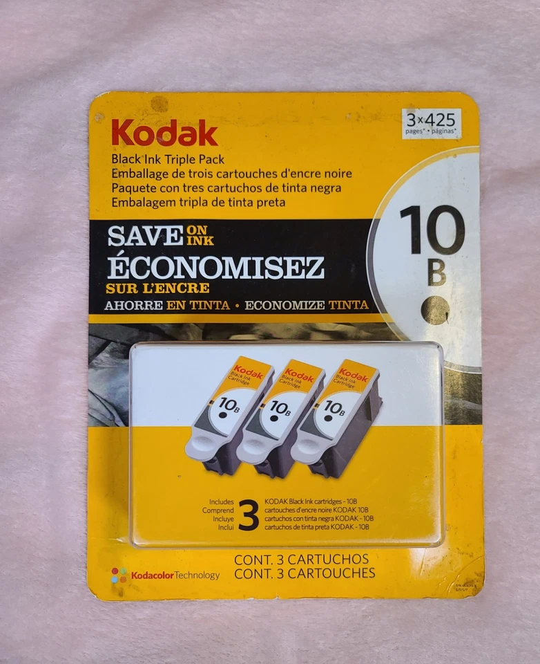 Paquete triple tinta negra Kodak 10B - 3 × 425 páginas caja sellada sin abrir  Foto 1 de 4