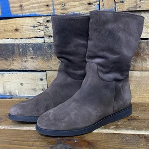Auténticas botas para mujer Salvatore Ferragamo - marrón oscuro Mouton - Imagen 1 de 14