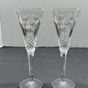 Vintage Waterford Kristall Millennium "Peace" Champagner Toasten Flöten 2er Set - Bild 1 von 7