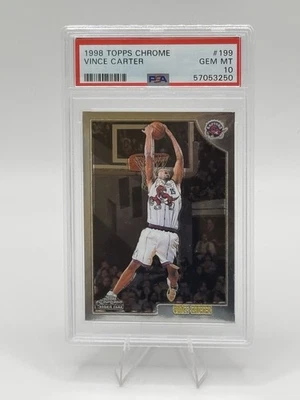 Vince Carter HoF’er GEM RC - 1998-99 Topps Chrome - #199 PSA 10 GEM MINT - Image 1 of 4