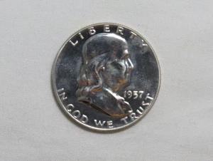 1957 Franklin Proof Silver Half Dollar - Picture 1 of 12