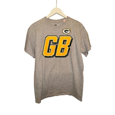 Green Bay Packers NFL Team Apparel Mens Gray GB Graphic T Shirt Size MED NWT - Image 1 of 3