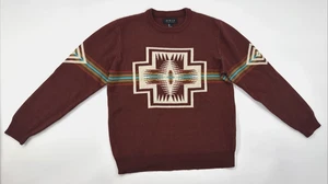Suéter Azteca del Suroeste Para Hombres Grande Nativo Tribal Tejido Patrón Colorido Retro - Imagen 1 de 12