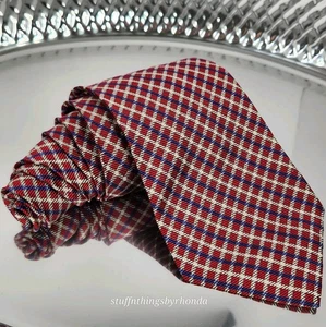 Lauren Ralph Lauren Men's Tie Red, White & Blue Check Pattern 56" x 3½" Necktie - Picture 1 of 6
