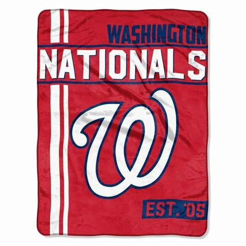Washington Nationals MLB 46" x 60" Walk Off Micro Raschel Throw Blanket Cover