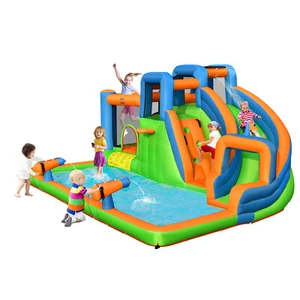Inflatable Water Slide Giant Bounce Castle w/Dual Climbing Walls Blower Excluded - Picture 1 of 9