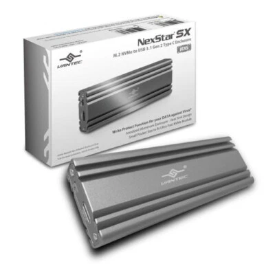 Vantec  NexStar SX USB3.1 Gen2 Type C M.2 NVMe SSD Ext Enclosure, NST-206C3-SG - Image 1 of 4