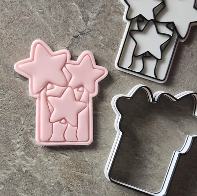Balloon & Star Cookie Cutter/ Stamp and Embosser | Baby Shower, Gender reveal - Image 1 of 4