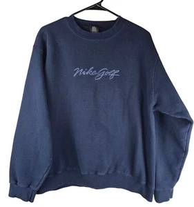 Vintage 90s Nike Golf Sweatshirt Navy Large - Picture 1 of 6