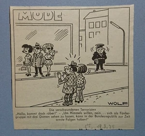 Old Display Tageblatt Coburg 19.03.75 Political Satire Politics Economy Wolf - Picture 1 of 2