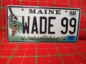Maine Vanity License Plate Vintage Chickadee "Wade 99" 