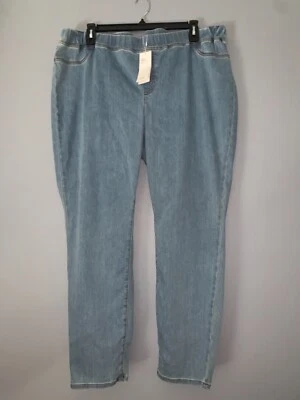 Eileen Fisher Frost Blue Organic Cotton Stretch Denim Jeggings Jeans 3X - Image 1 of 2